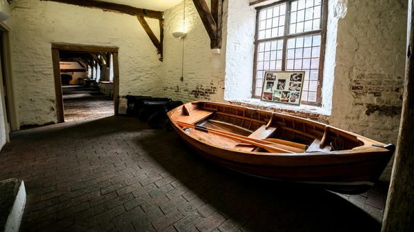 antique rowing boat display in Boston's Guildhall Museum