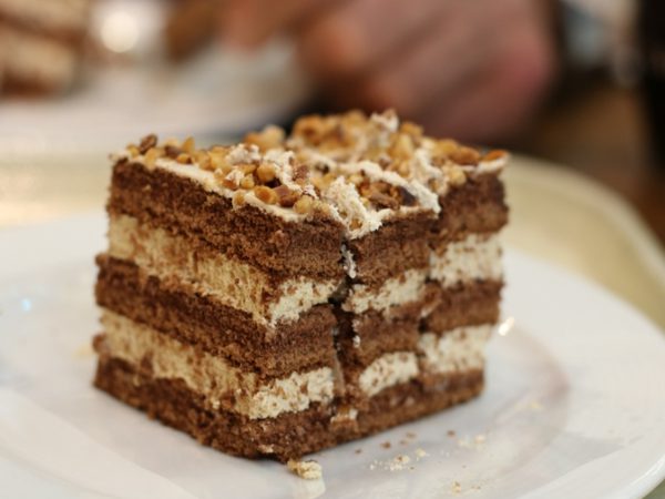 slice of cake on plate