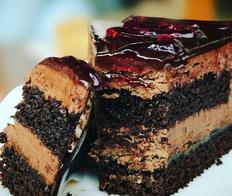 slice of chocolate cake